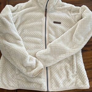 Columbia WOMEN'S FIRE SIDE II PLUSH FULL ZIP FLEECE JACKET BEIGE CREAM sz M